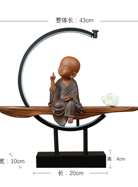 禅意新中式风客厅玄关书房小沙弥