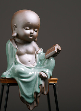 弥勒佛客厅玄关新中式禅意摆件