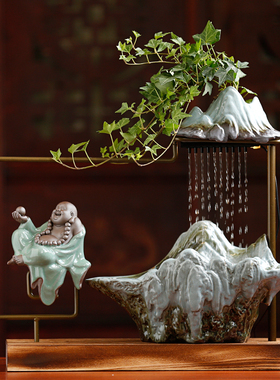 客厅玄关流水景喷泉公司开业假山