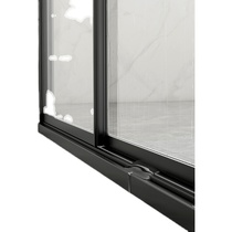 Net red extremely narrow side shower room light lavish minimalist black shower door I-shaped shower partition bath screen dry and wet