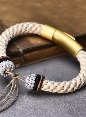 手工编织黄金蜜蜡松石天珠手绳