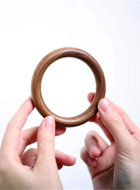 红木手镯檀香正品印度老山宽条贵妃镯木质女圆条首饰木镯子有香味