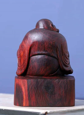 家居装饰木雕摆件弥勒佛红木紫檀