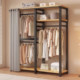Integrated open storage clothes hanger