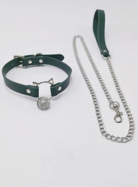 项圈女mchoker项链颈环puppy小狗链牵引绳粉色情侣猫咪项圈