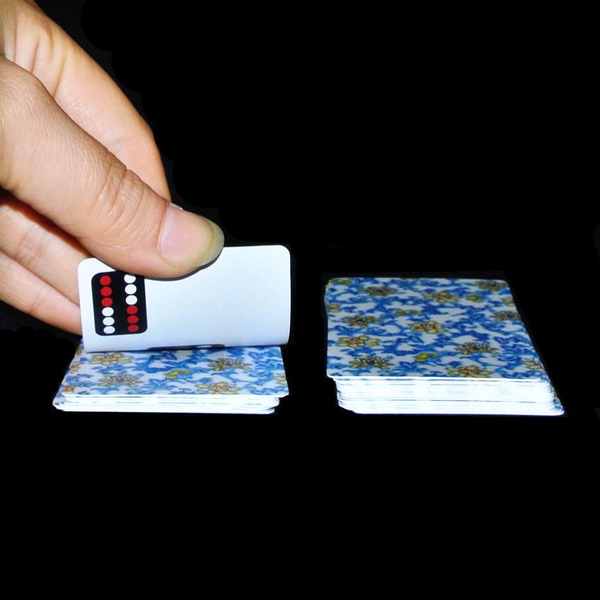包邮犇牛透明水晶扑克布纹青花瓷牌九扑克牌骨牌麻将纸牌-图0