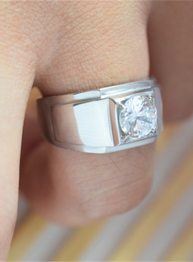 霸气男士2克拉钻戒高端仿真钻石