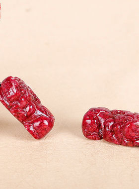 贵州万山朱砂貔貅透光晶体颗粒情侣项链全国潮风