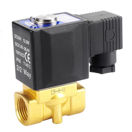 亚德客两位两通黄铜电磁水阀一进一出2W030-08 2W050-10/15 24V - 图3
