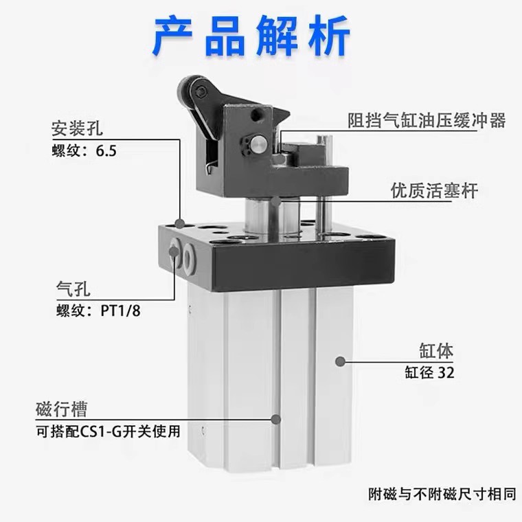 亚德客流水线阻挡气缸TWH/TWG/TWQ20 25 32 40 50X15X20X30X40SKF-图0