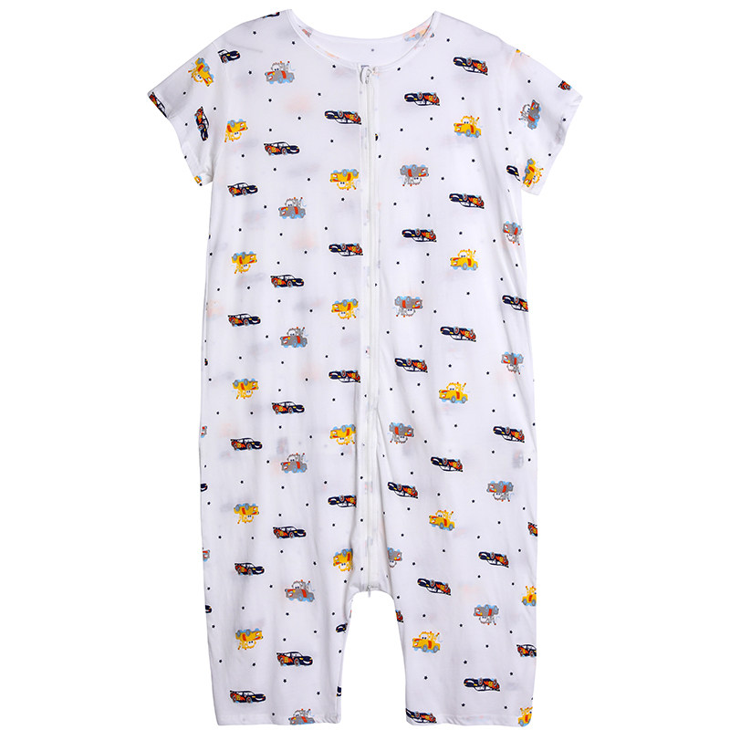 男士纯棉短袖连体夏成人夏季棉睡衣 珠丽阳连体睡衣睡衣/家居服套装