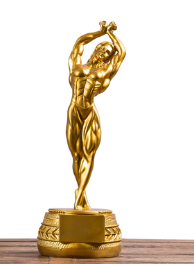 美女肌肉大力士礼物雕塑摆件