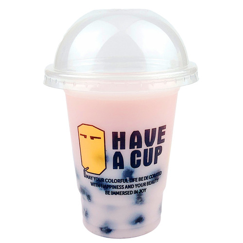 95口径一次性奶茶饮料果汁塑料杯子320ml加厚豆浆杯带盖商用封口 - 图3