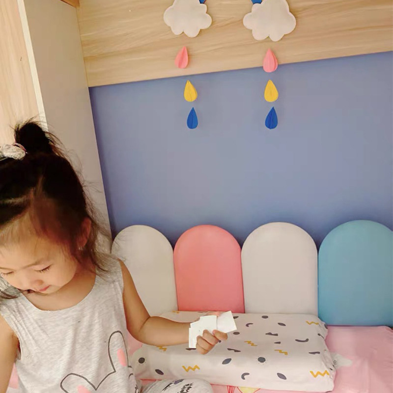 圆弧软包弧形靠背圆顶宝宝幼儿园早教防护防撞皮革加厚榻榻米墙围_虎窝淘