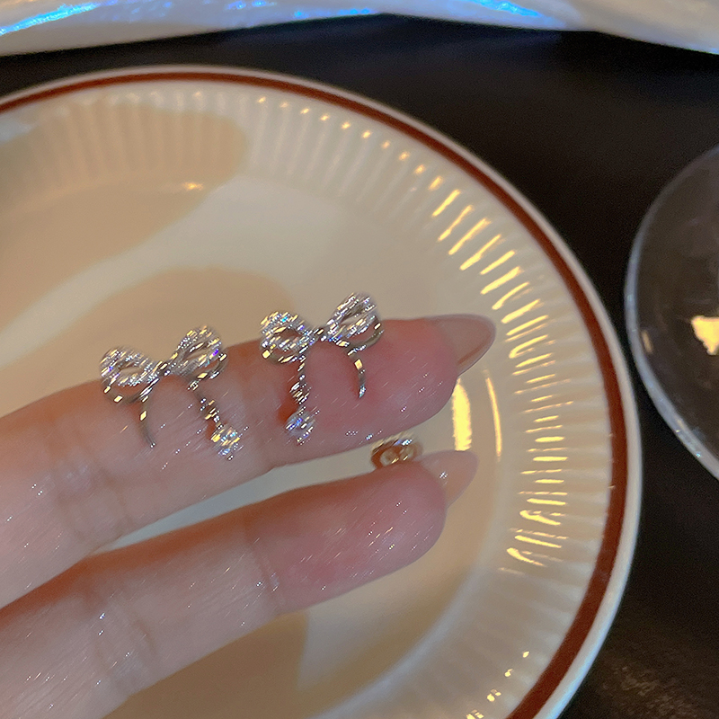 SUGAR超仙蝴蝶结锆石耳钉轻奢简约百搭高级感耳环女2026新款爆款,淘宝优惠券,粉丝福利购,淘宝优惠卷