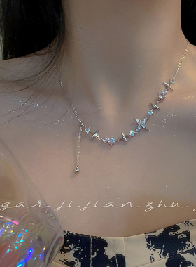 小众设计！甜酷芒星锆石项链