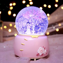 Childrens gift water crystal ball music box rotating eight-tone box girl birthday present to girl girl Princess 61