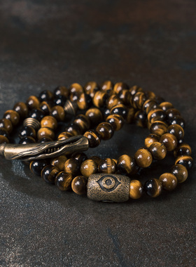 非鱼之家天然虎眼石珠子手串手链