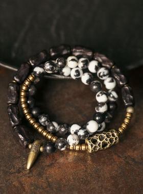 非鱼质家个性潮搭檀木多层手串