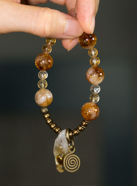 非鱼之家天然黄塔晶水晶手串手链