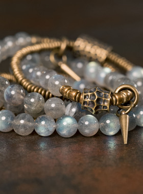 原创日常百搭闪耀月光石个性手串