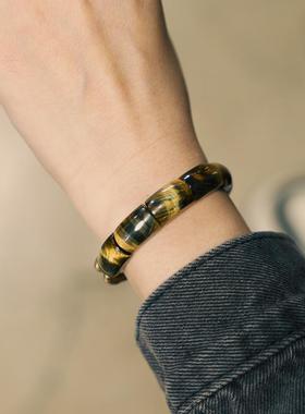 复古黄虎眼石小众设计原创女款