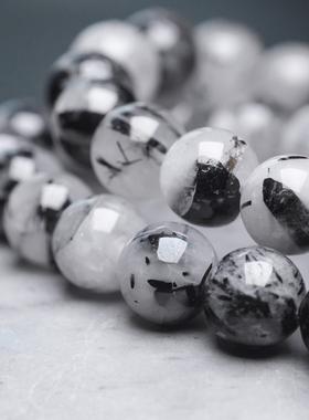 非鱼之家民族风黑发晶男水墨手串