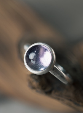 紫水晶唐塔925银镶嵌戒指女