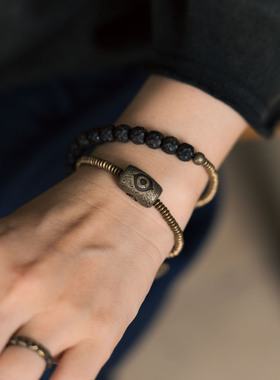 非鱼之家手工雕刻椰蒂珠子手串