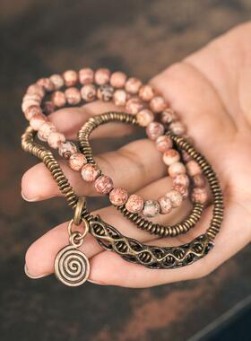 非鱼之家个性复古哑光珠子手串