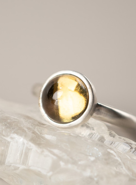 通透葡萄石925银戒指女款