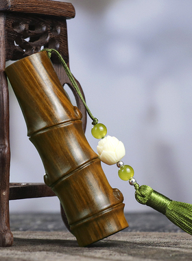 金丝楠木节节高升正宗阿根廷绿檀纯手工雕竹节手把件挂件生日礼物