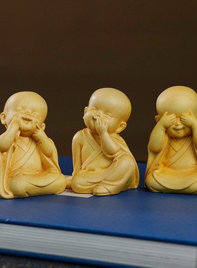 黄杨木雕摆件小沙弥小和尚送礼