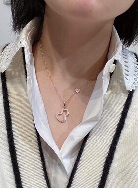 高版本镂空满钻葫芦项链女锁骨链925纯银镀18k玫瑰金福禄吊坠批发