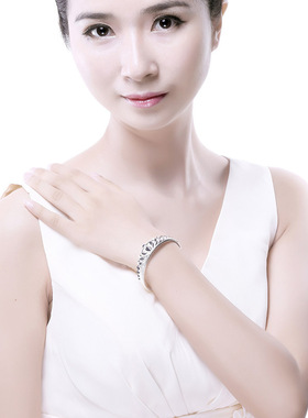 金雅丽 镀银手环女款 开口调节公主皇冠手镯  欧币银首饰礼品批发