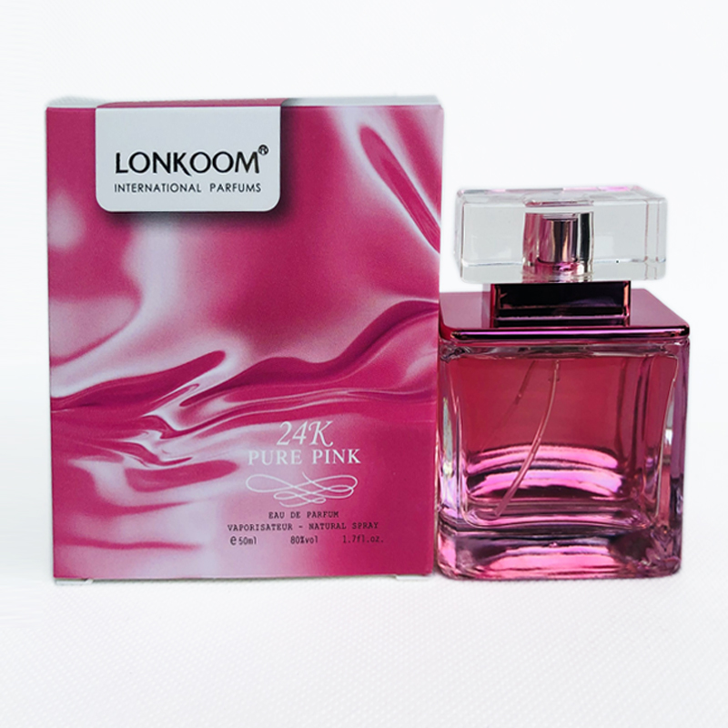 LONKOOM朗金香水24K粉金女士性感诱惑持久留香清新专柜正品50ml-图0