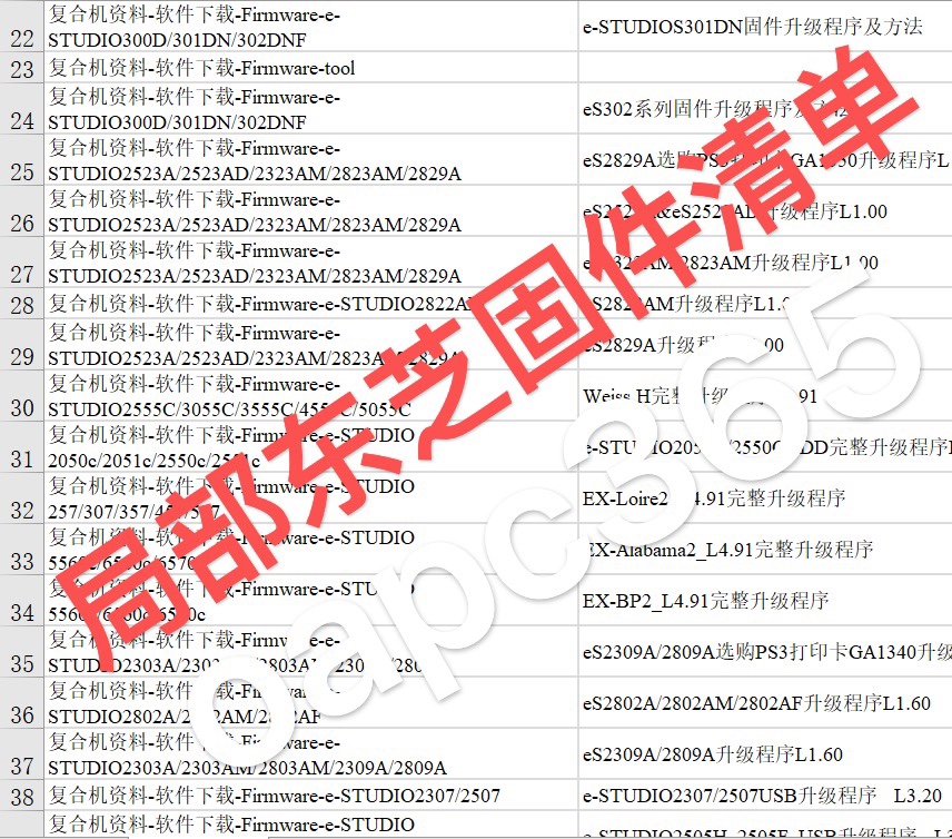 东芝复印机系统升级清除维修密码硬盘固件刷机全系列数据包-图3