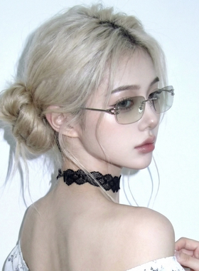 无框Y2K辣妹UV400防紫外墨镜