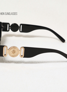 韩版多边形个性墨镜欧美黑框粗边小框太阳眼镜女质感复古可配度数