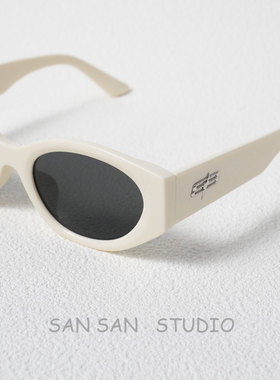 新款猫眼白色墨镜女款