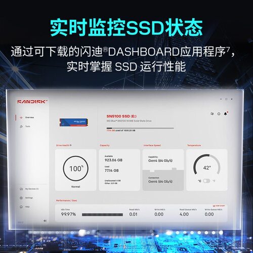 WD西部数据SN5000/5100西数M.2固态硬盘1T 2TB NVMe 500G PCIe4.0 - 图3