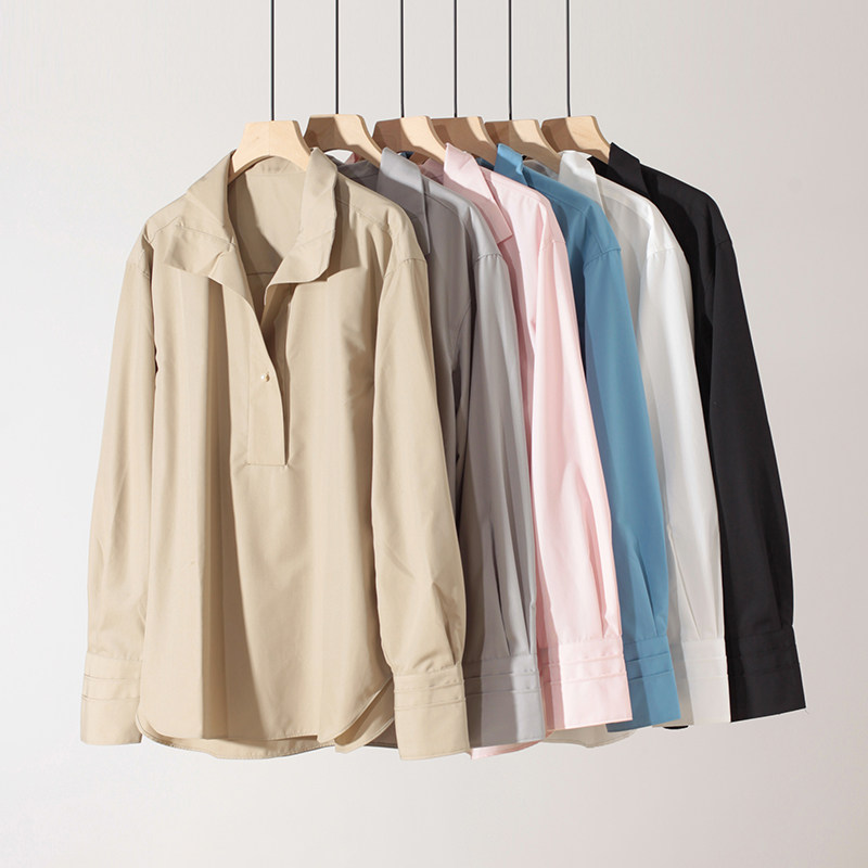 衬衫女高级感轻奢减龄洋气上衣2025秋季新款免烫抗皱宽松套头衬衣