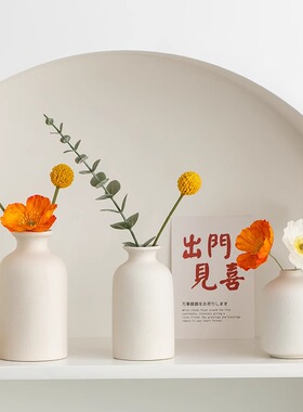 高级感ins风空白花瓶diy陶瓷摆件北欧客厅插满天星小雏菊干花容器