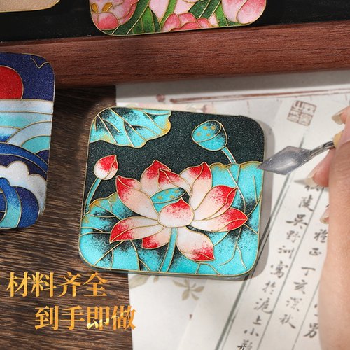 世界名画非遗景泰蓝掐丝珐琅冰箱贴diy材料包工具全套装手工制作 - 图1