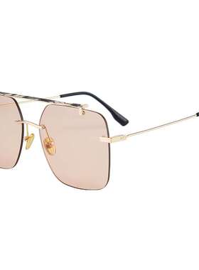 方形无框女士太阳镜潮奢