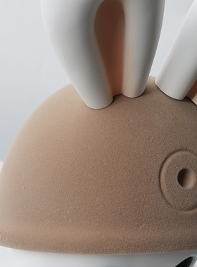 现代树脂植绒彩绘桌面办公室治愈系可爱装饰兔子创意女孩生日礼物