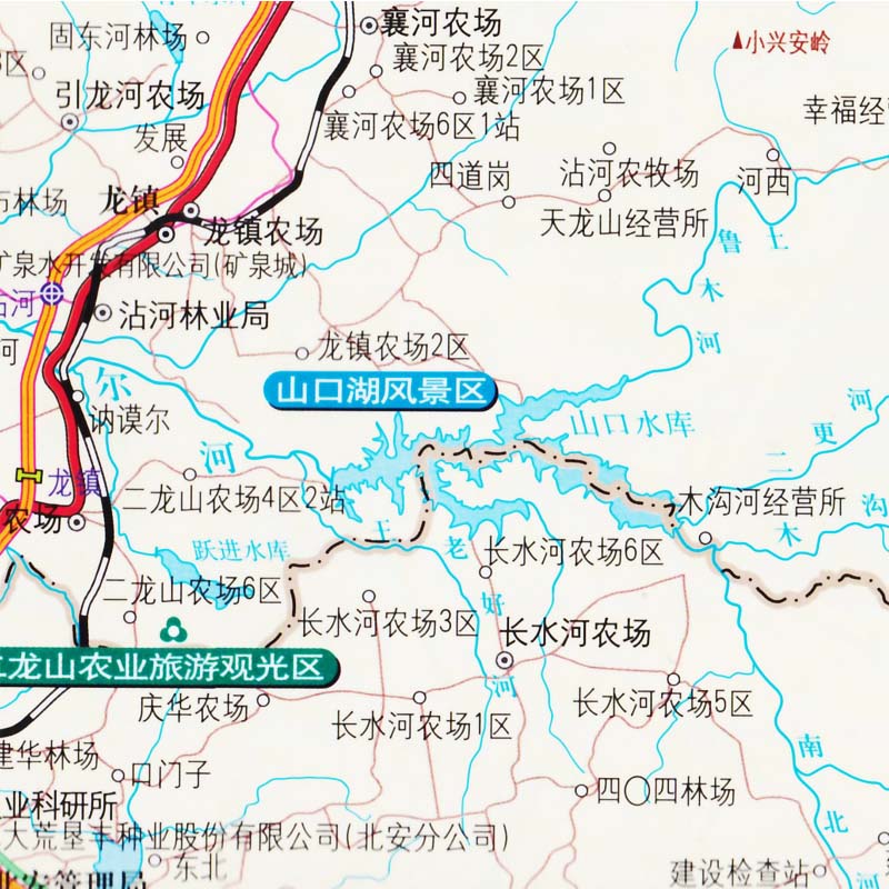 黑河市地图 黑河旅游交通图 黑河城区地图 东北旅游交通图 景点宾馆医院酒店 哈尔滨地图出版社 - 图3