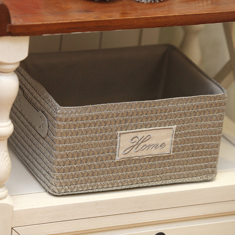 仿藤编收纳筐盒子收纳盒零食桌面客厅茶几置物篮框杂物塑料收纳篮,淘宝优惠券,粉丝福利购,淘宝优惠卷