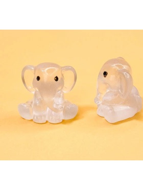 创意树脂仿真DIY饰品夜光坐象 夜光立体彩色小动物小象饰品