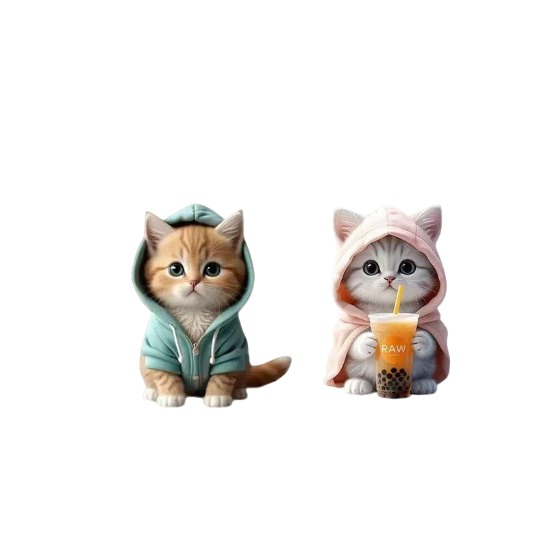 亚克力香薰片可爱小猫咪出风口装饰摆件解压车载用空调卫衣猫,淘宝优惠券,粉丝福利购,淘宝优惠卷